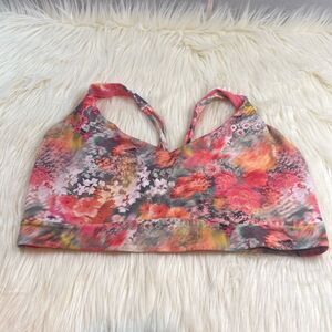 Athleta Floral Sports Bra - Pink and Gray